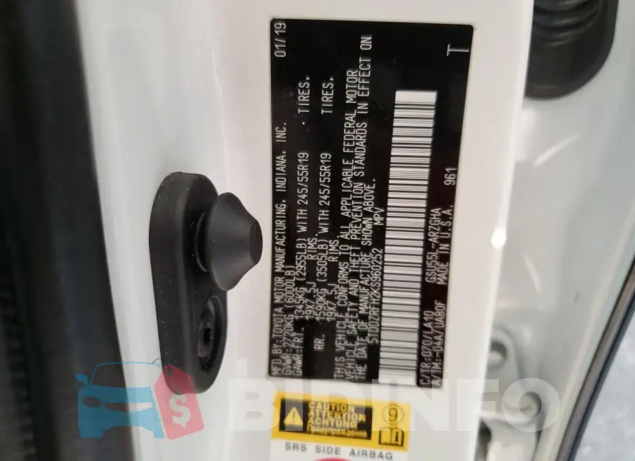 5TDDZRFH2KS960252 Photo# 13