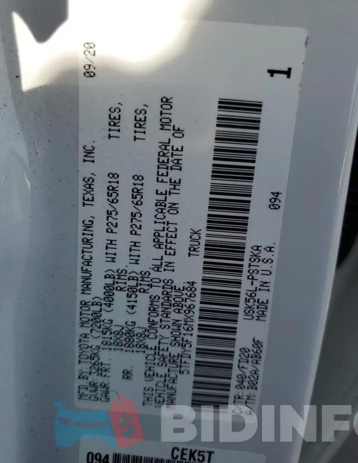 5TFDY5F16MX967684 Photo# 12