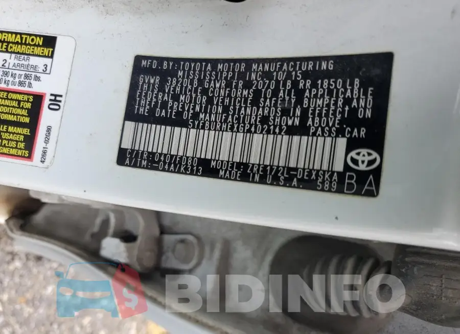 5YFBURHEXGP402142 Photo# 12