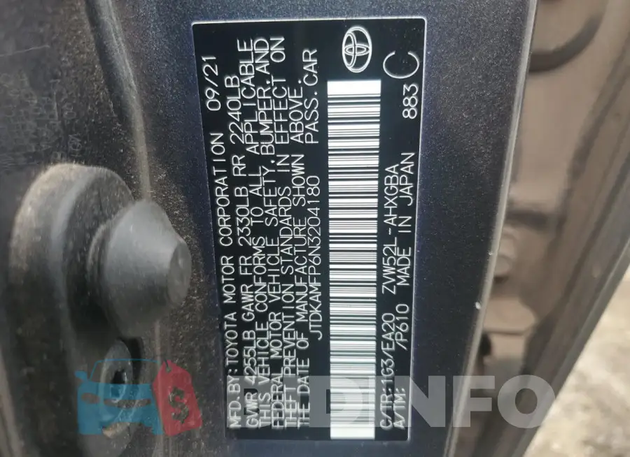 JTDKAMFP6N3204180 Photo# 13
