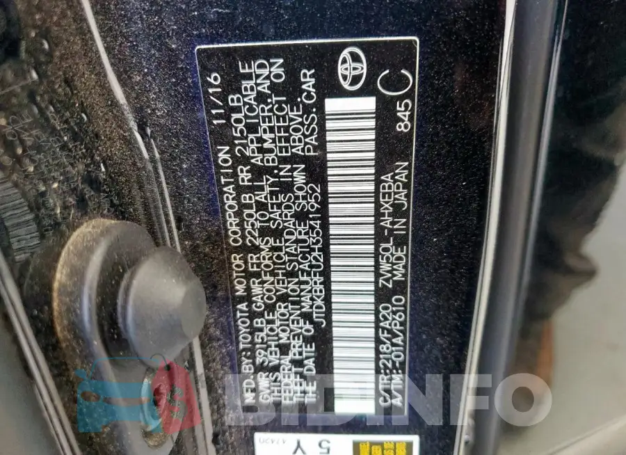 JTDKBRFU2H3541952 Photo# 12