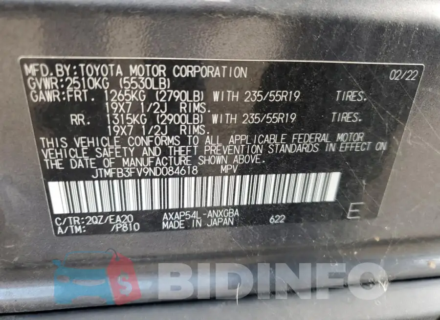 JTMFB3FV9ND084618 Photo# 13