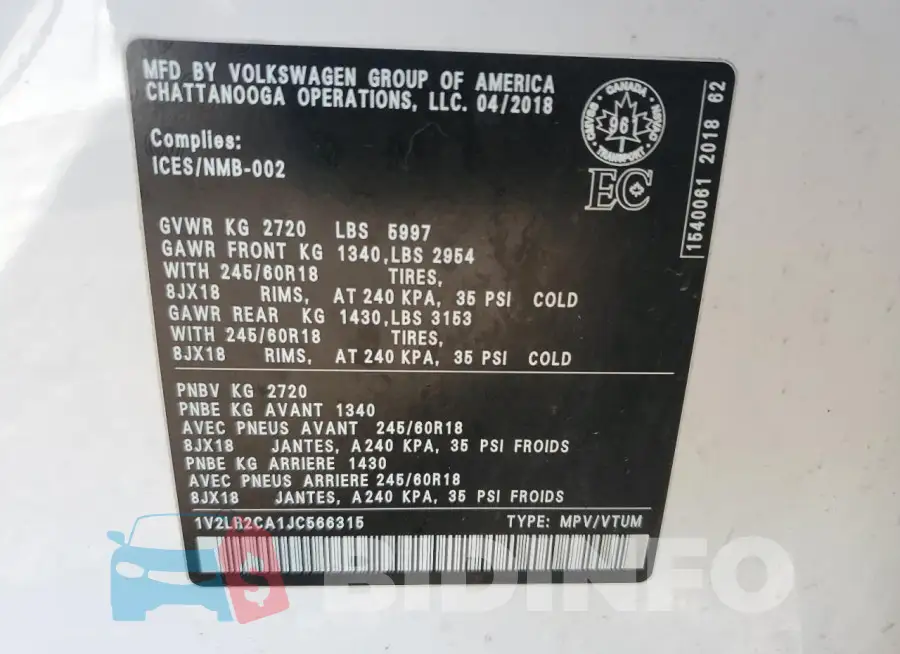 1V2LR2CA1JC566315 Photo# 13