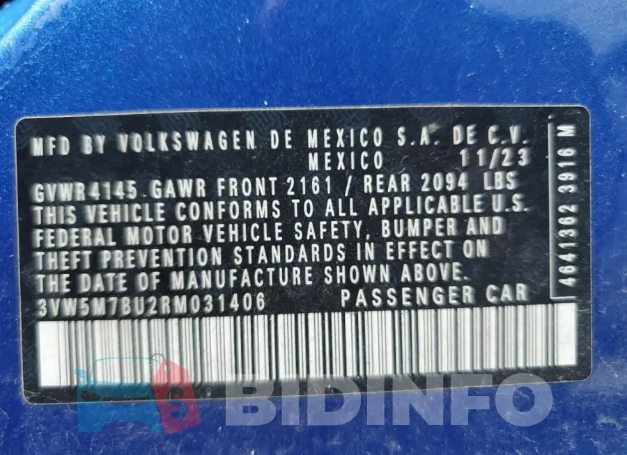 3VW5M7BU2RM031406 Photo# 12