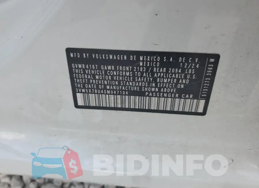 3VW5X7BU4SM047104 Photo# 13