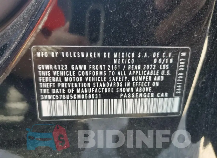 3VWC57BU5KM058531 Photo# 12
