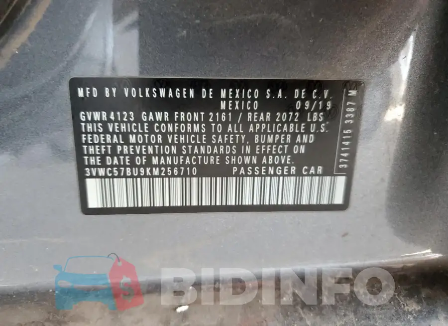 3VWC57BU9KM256710 Photo# 12