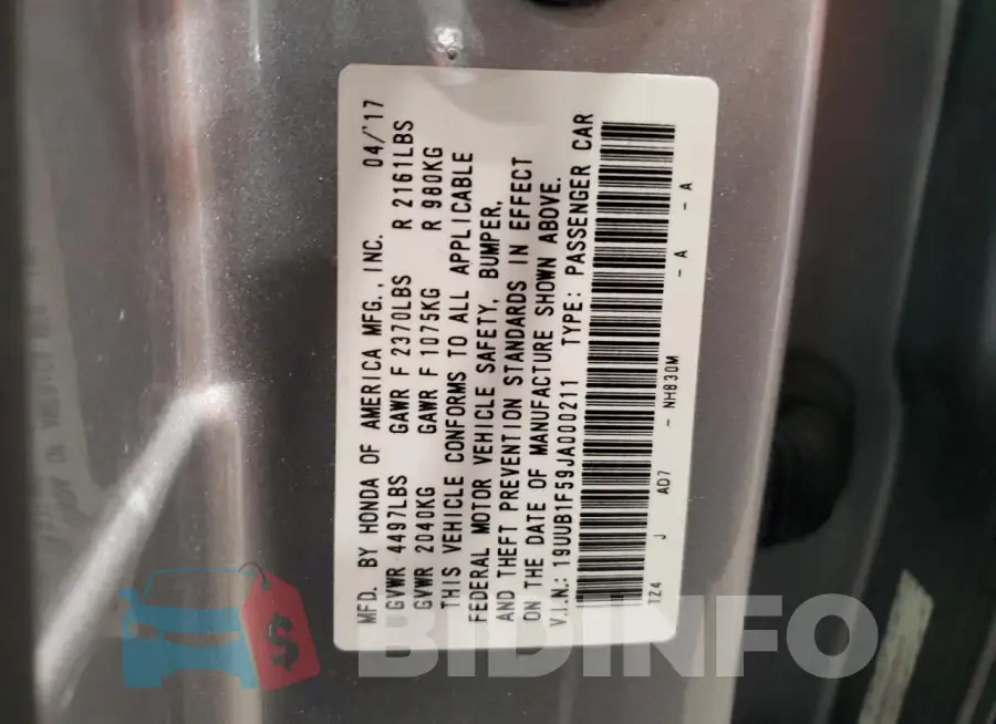19UUB1F59JA000211 Photo# 12