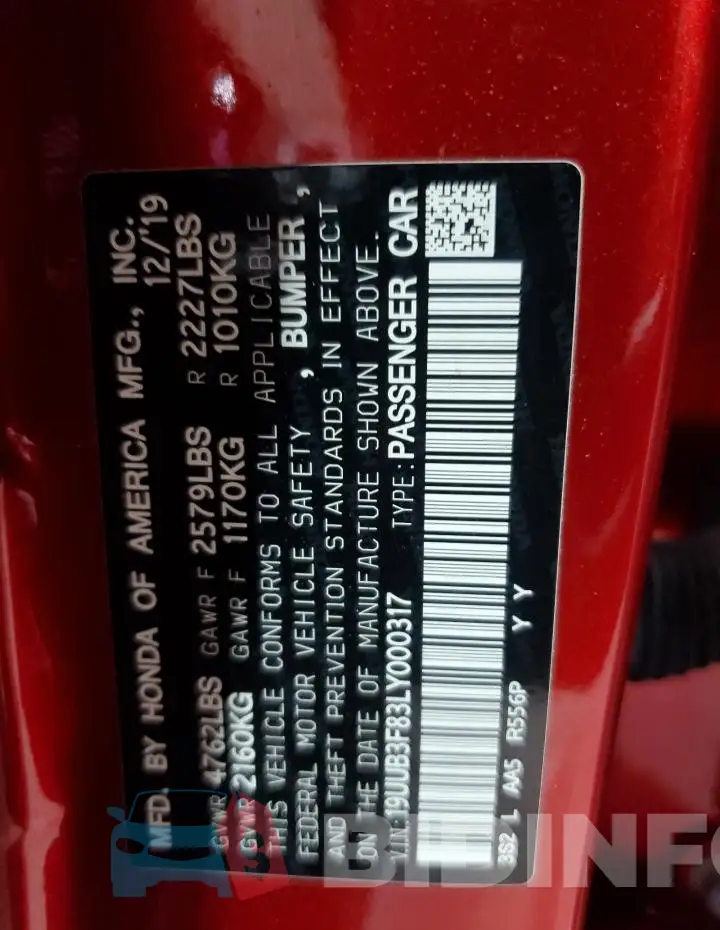 19UUB3F83LY000317 Photo# 12