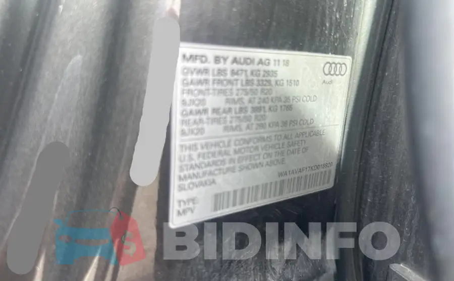 WA1AVAF17KD018920 Photo# 10