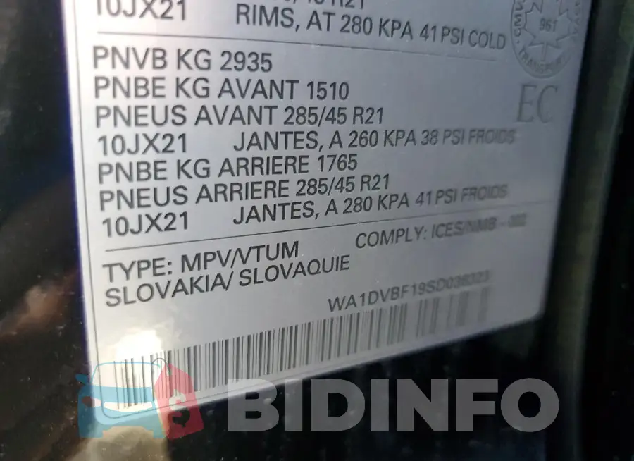 WA1DVBF19SD036323 Photo# 12