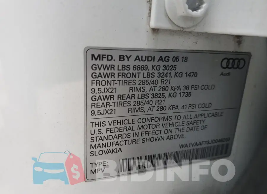 WA1VAAF73JD046200 Photo# 13
