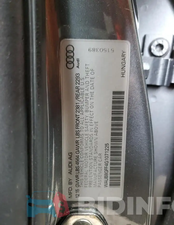 WAUB8GFF4G1071225 Photo# 12