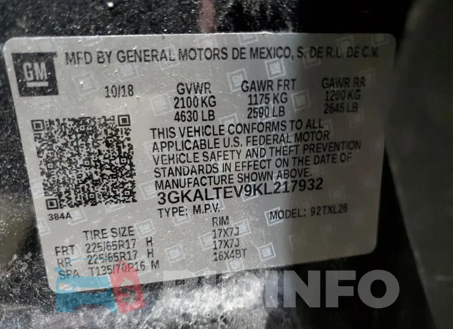 3GKALTEV9KL217932 Photo# 13