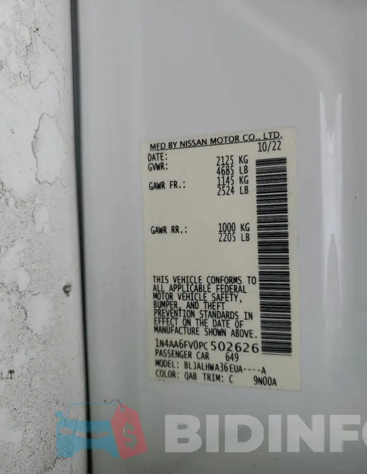 1N4AA6FV0PC502626 Photo# 12