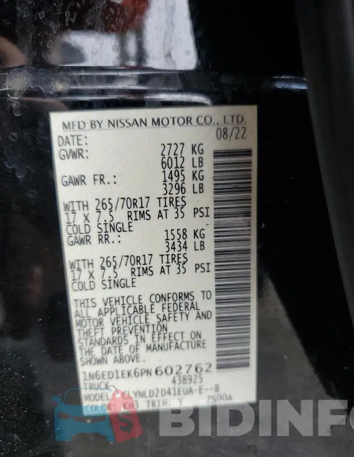 1N6ED1EK6PN602762 Photo# 12