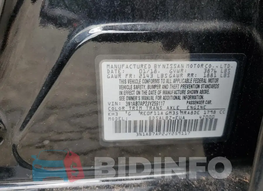 3N1AB7AP2JY259117 Photo# 13