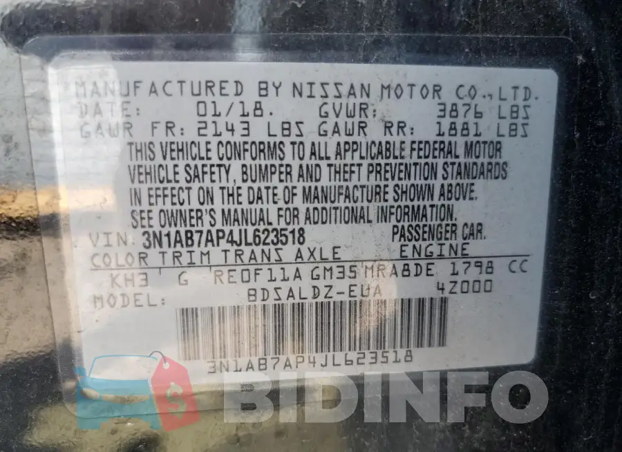 3N1AB7AP4JL623518 Photo# 12