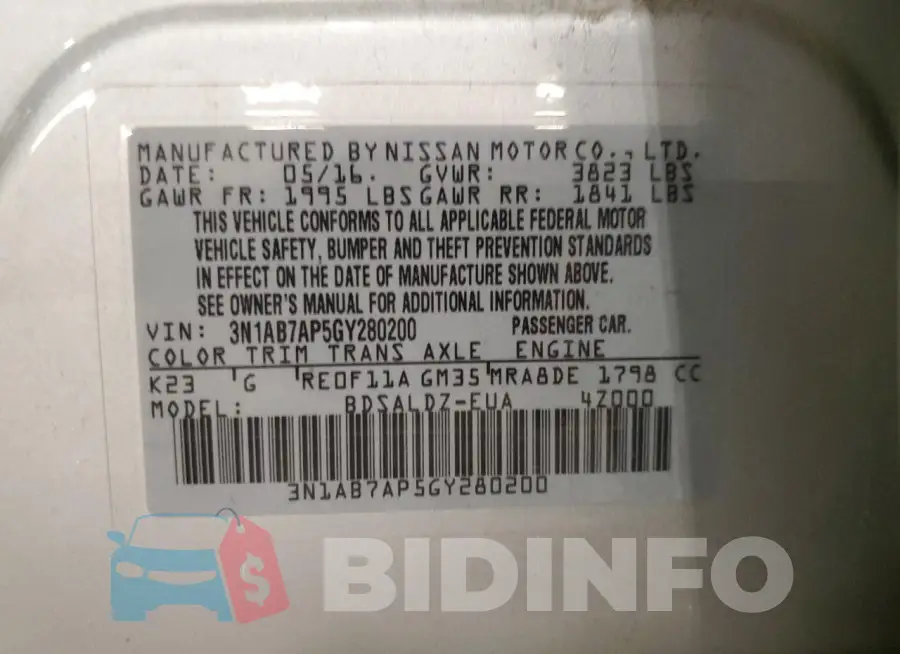 3N1AB7AP5GY280200 Photo# 12
