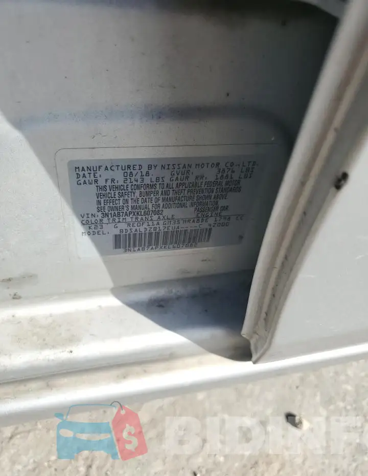 3N1AB7APXKL607082 Photo# 12