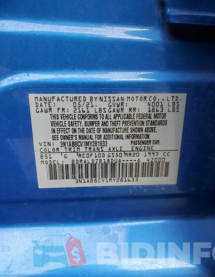 3N1AB8CV1MY281633 Photo# 13