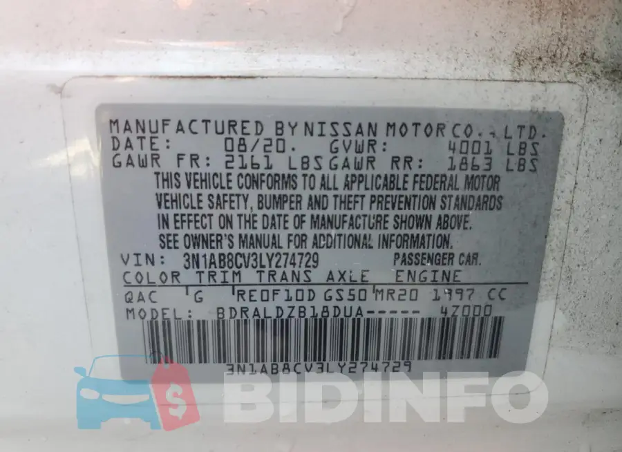 3N1AB8CV3LY274729 Photo# 12
