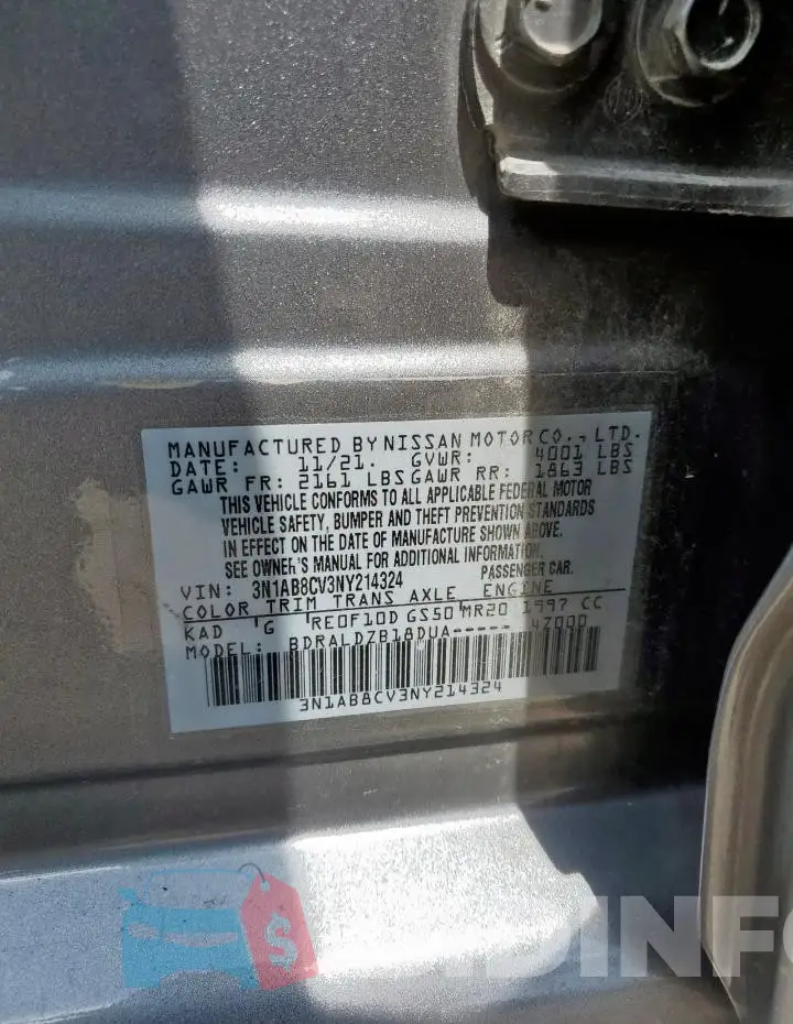 3N1AB8CV3NY214324 Photo# 13