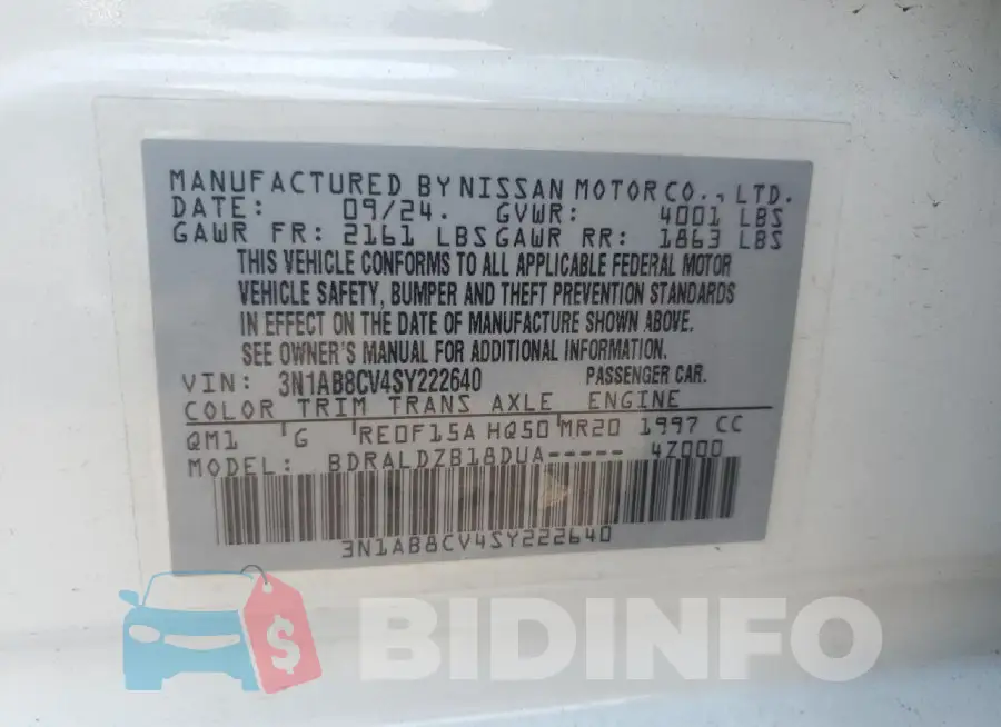 3N1AB8CV4SY222640 Photo# 13