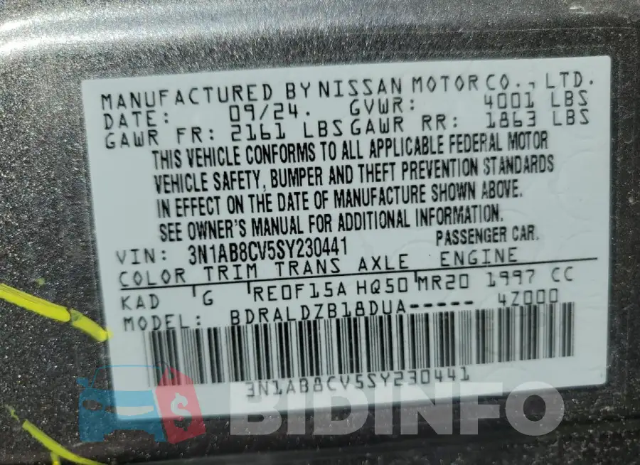 3N1AB8CV5SY230441 Photo# 12