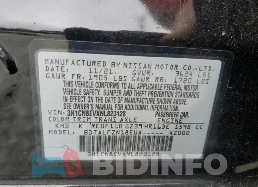 3N1CN8EVXNL823128 Photo# 13
