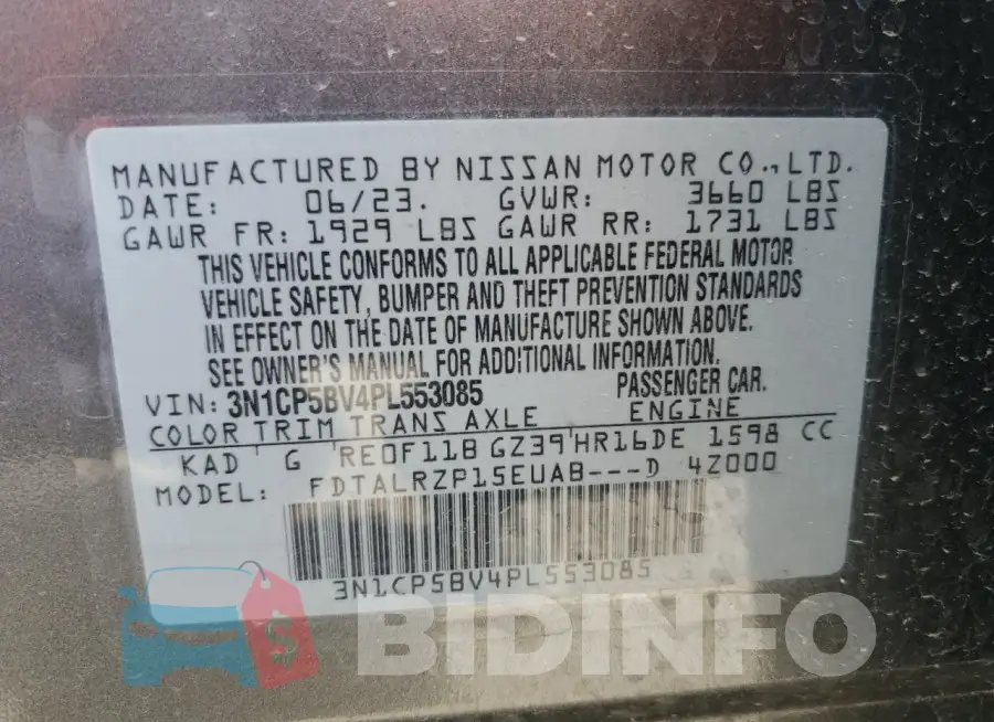 3N1CP5BV4PL553085 Photo# 13