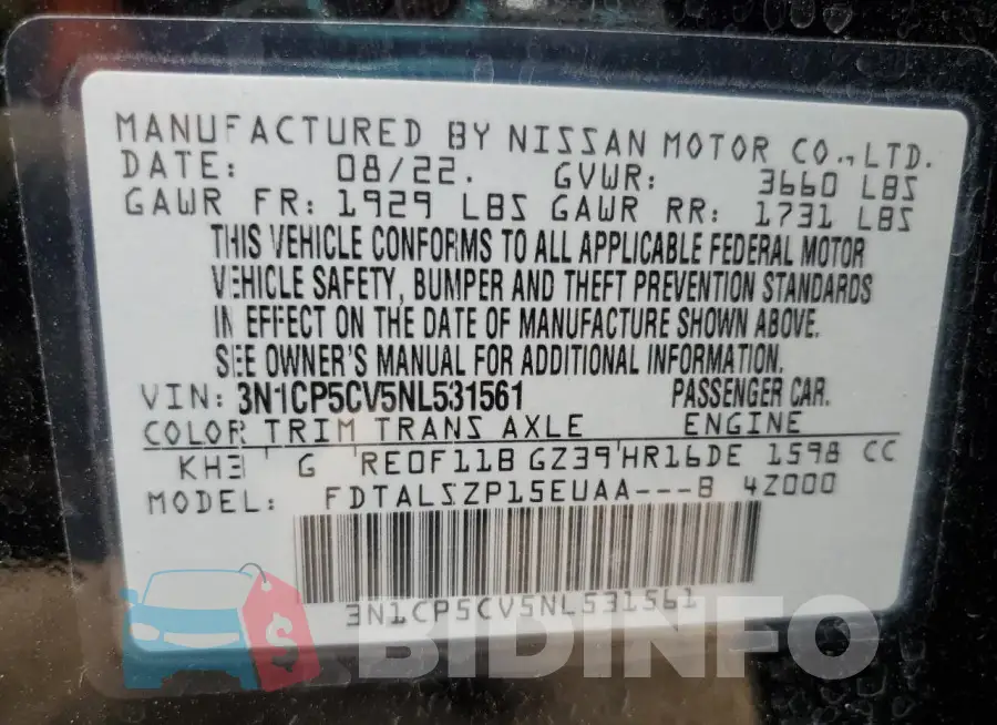 3N1CP5CV5NL531561 Photo# 13
