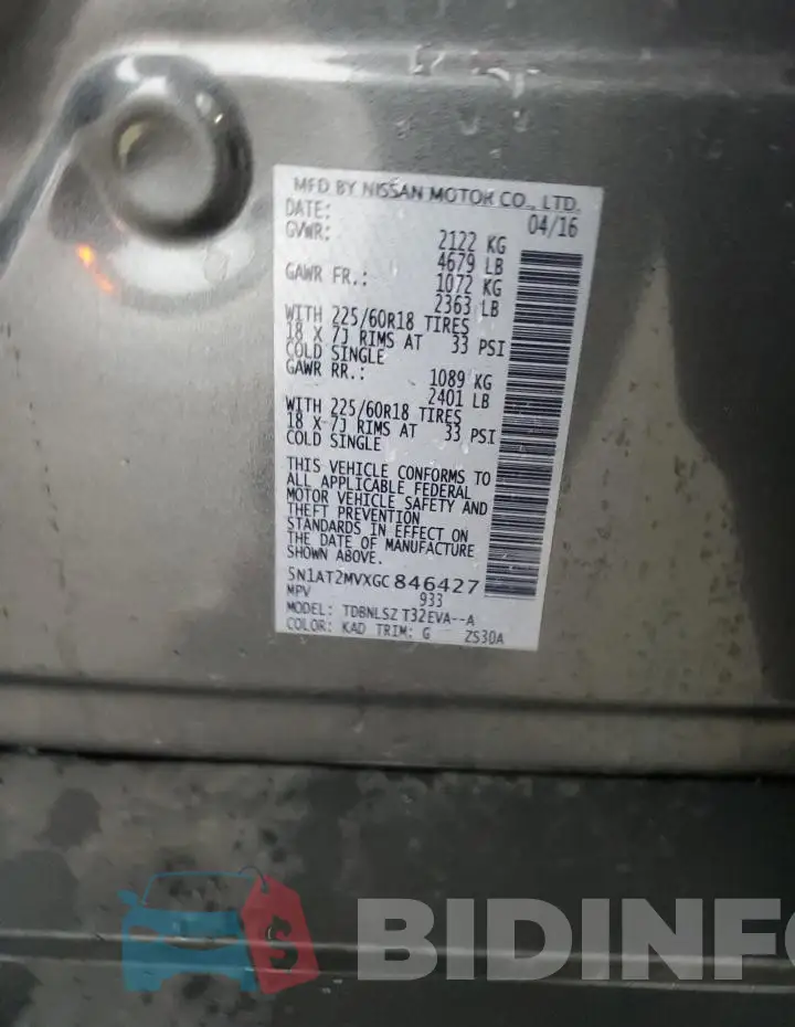 5N1AT2MVXGC846427 Photo# 12