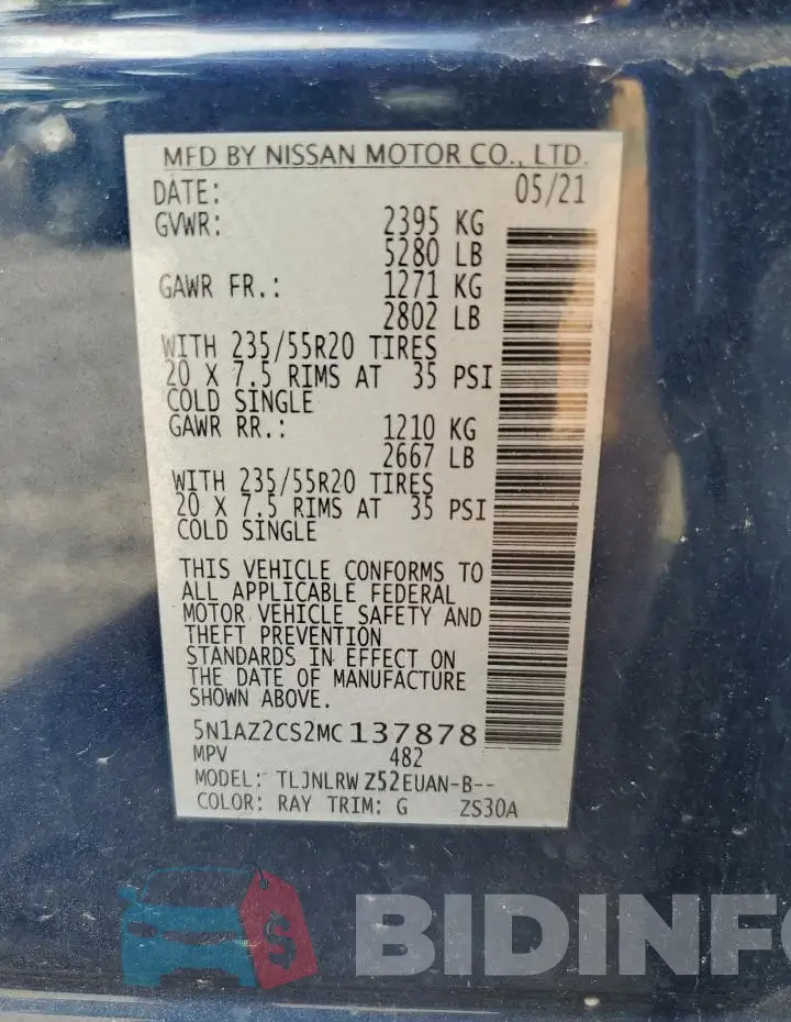 5N1AZ2CS2MC137878 Photo# 13