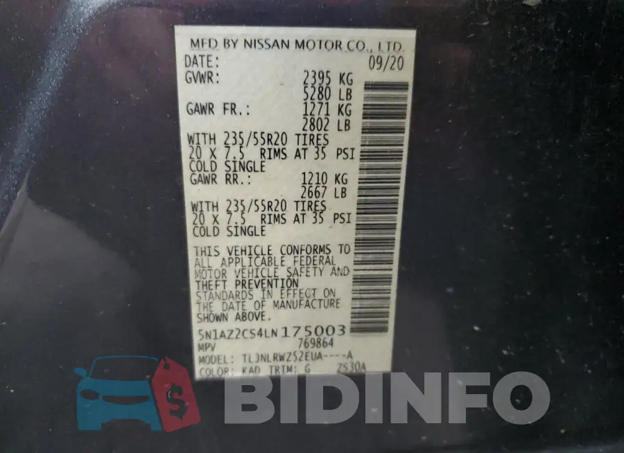 5N1AZ2CS4LN175003 Photo# 14
