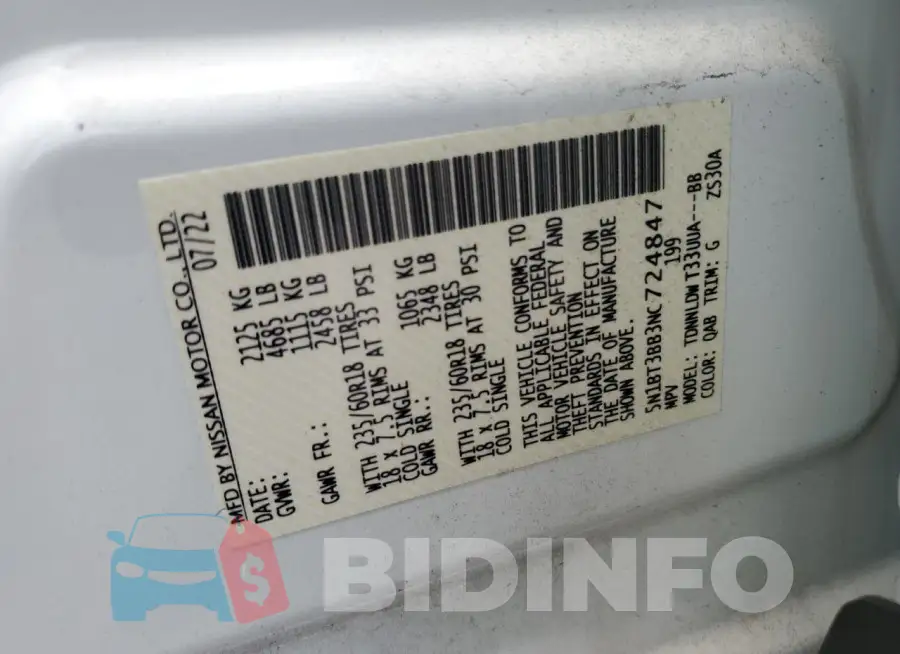 5N1BT3BB3NC724847 Photo# 13