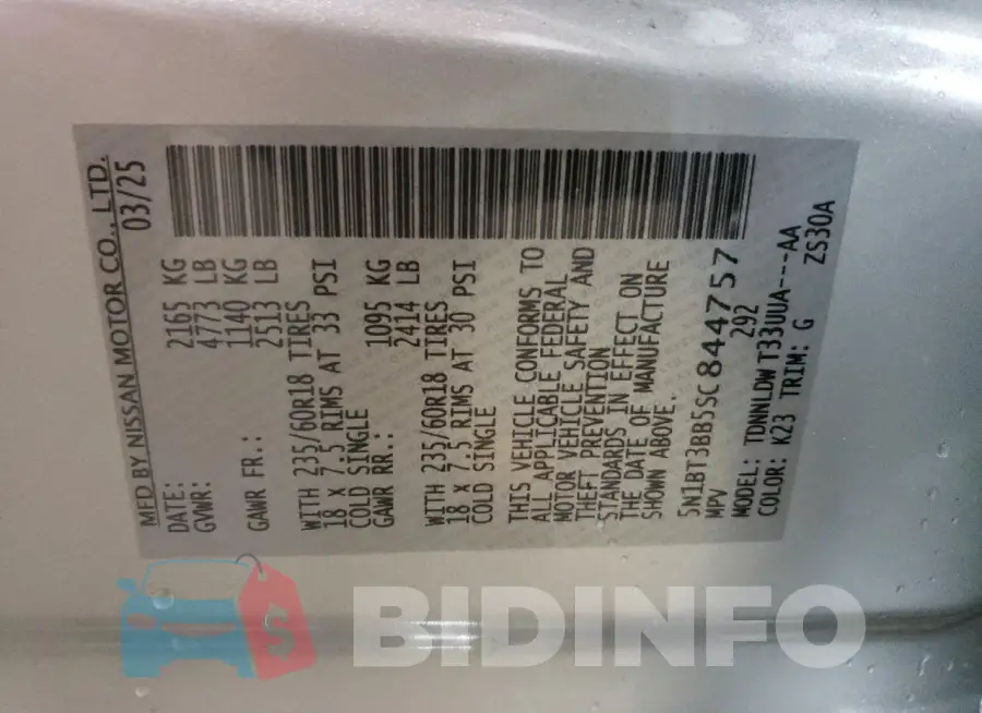 5N1BT3BB5SC844757 Photo# 14