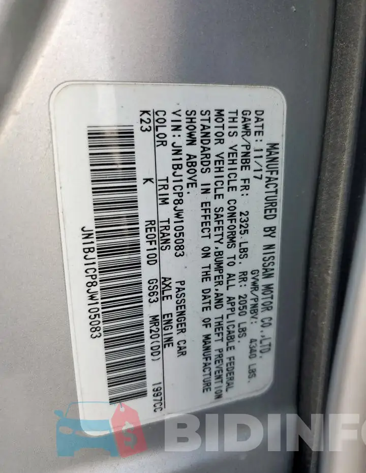 JN1BJ1CP8JW105083 Photo# 14