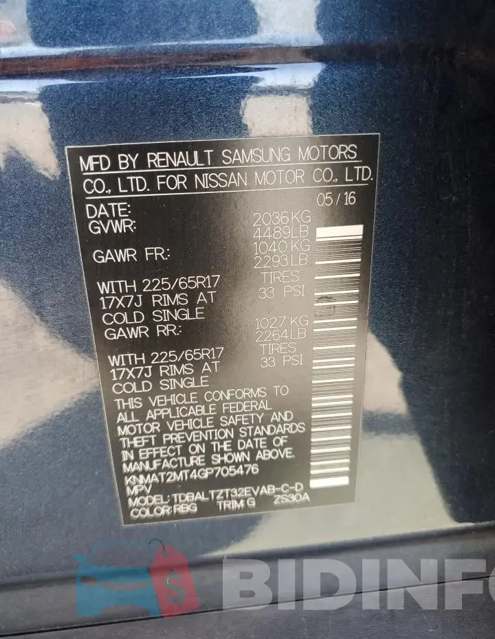 KNMAT2MT4GP705476 Photo# 13