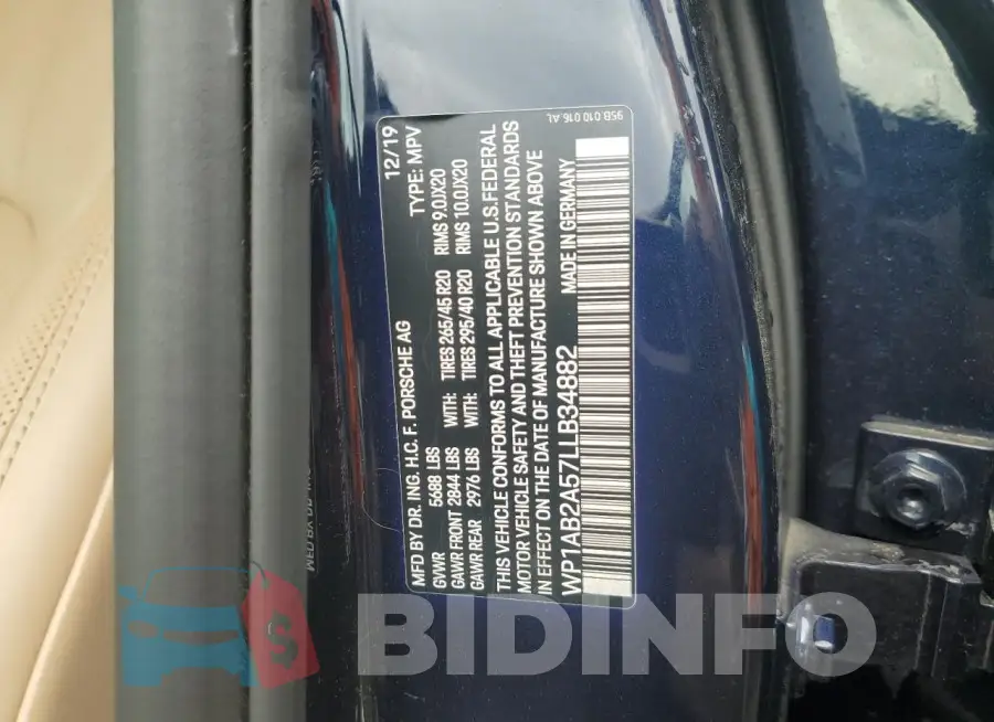 WP1AB2A57LLB34882 Photo# 13