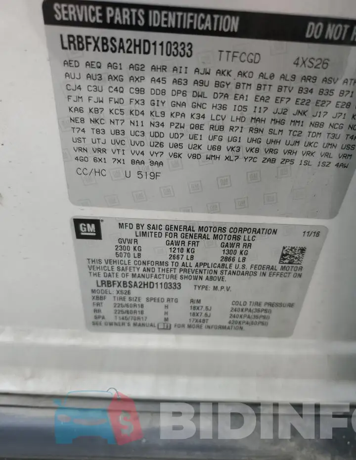 LRBFXBSA2HD110333 Photo# 13