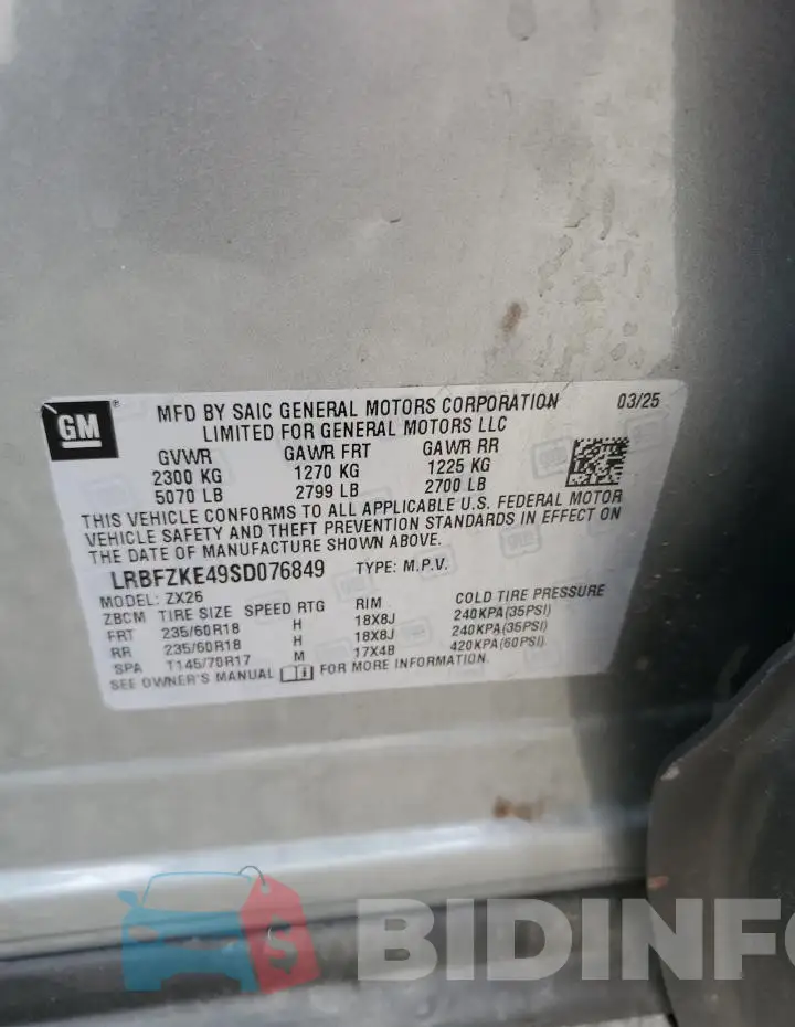 LRBFZKE49SD076849 Photo# 13