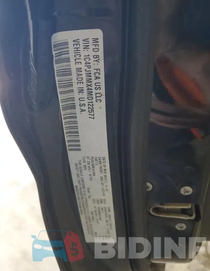 1C4PJMMX4MD122577 Photo# 13