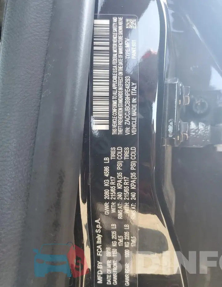 ZACCJBCB9HPE48293 Photo# 13