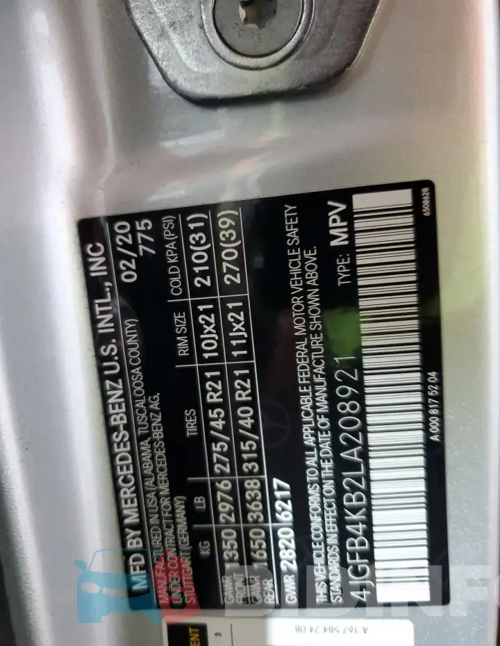 4JGFB4KB2LA208921 Photo# 13