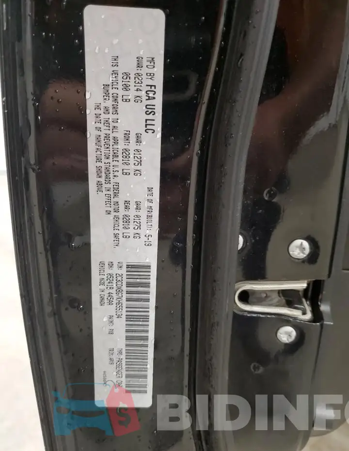 2C3CDXBG7KH655134 Photo# 12