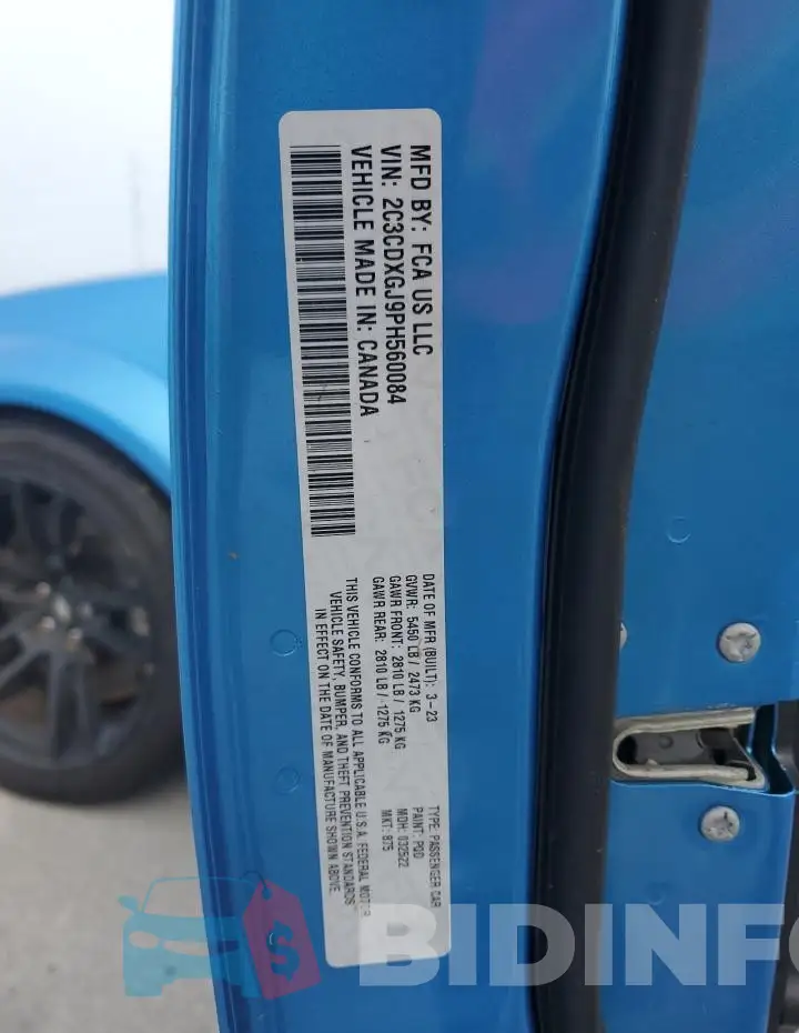 2C3CDXGJ9PH560084 Photo# 12
