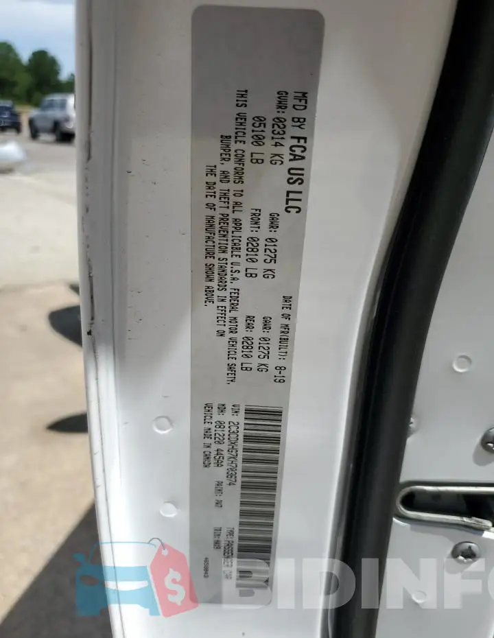 2C3CDXHG7KH703674 Photo# 12