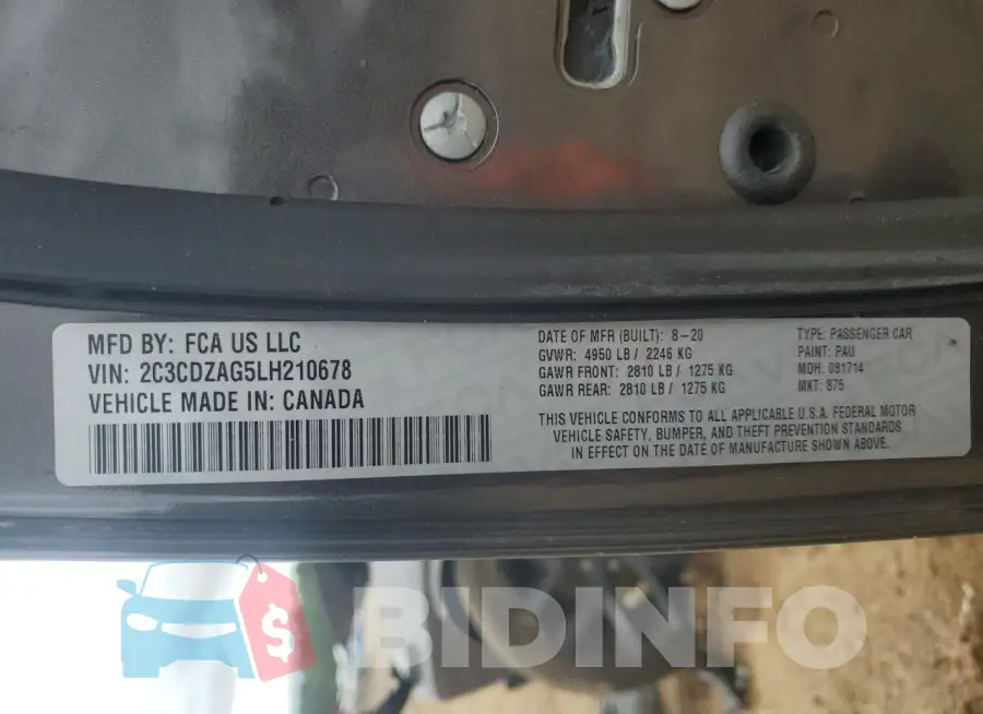 2C3CDZAG5LH210678 Photo# 13