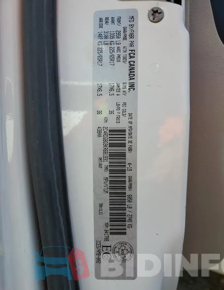 2C4RDGBG9KR681931 Photo# 14